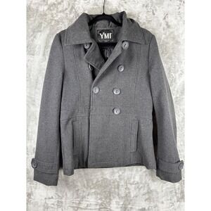 YMI Gray Peacoat‎ Jacket Women's L Double Breasted Classic Winter Style Coat